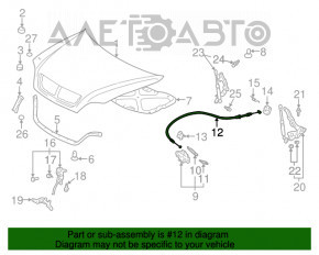 Cablu de blocare a capotei pentru Lexus RX300 98-03