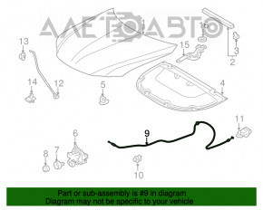 Трос открывания замка капота Lexus CT200h 11-17