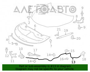 Cablu de deschidere a capotei pentru Lexus RX350 RX450h 16-22, nou, original