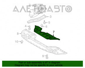 Protecția motorului Mitsubishi Outlander 14-21 este îndoită, iar fixarea este ruptă.