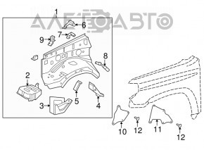 Protecția arcului lateral dreapta pentru Lexus GX470 03-09, nou, original OEM