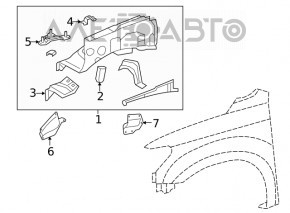 Защита арки боковая передняя правая Toyota Sequoia 08-16 OEM