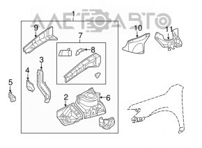 Protecția motorului, arc lateral stânga Toyota Camry v30.