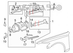 Suport aripi stânga Lexus LS460 LS600h 07-12