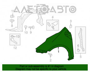 Aripa dreapta fata Toyota Prius 50 16- nou, neoriginal.