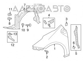 Aripa dreapta fata Toyota Prius 50 16- nou, neoriginal.