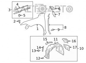 Aripa din față stânga Toyota Avalon 19 - nouă originală OEM