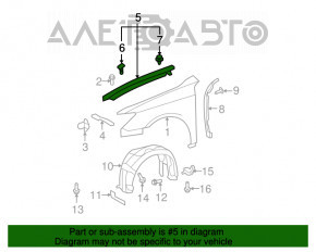 Garnitură aripă capotă - aripă dreapta Lexus ES350 07-12