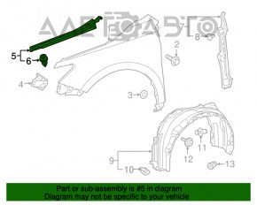 Garnitură aripă capotă - aripă dreapta Toyota Camry v55 15-17 SUA