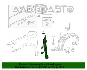 Garnitură aripă ușă - aripă dreapta Lexus CT200h 11-17