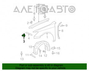 Крепление крыла правое Lexus ES350 07-12 короткое