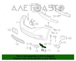 Bara de noroi din față dreapta Toyota Sienna 11-20 este șifonată.