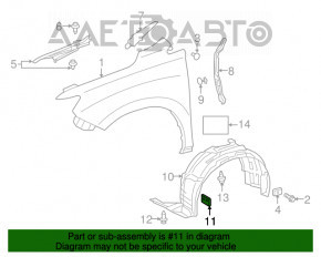 Bara noroiului din fața aripioarei dreapta Lexus RX350 RX450h 10-15