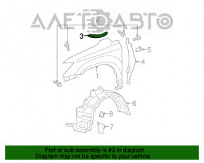 Уплотнитель решетки дворников правый Lexus RX300 RX330 RX350 RX400H 04-09