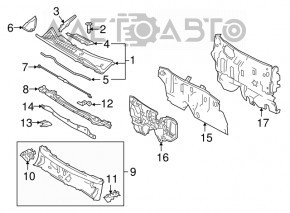 Garnitura grilei stergatoarelor dreapta Lexus NX200t NX300 NX300h 15-18 nou OEM original