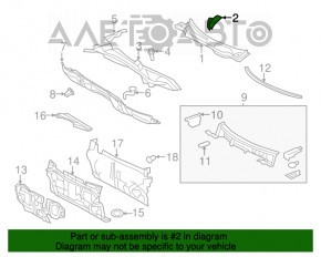 Уплотнитель решетки дворников правый Toyota Camry v50 12-14 usa