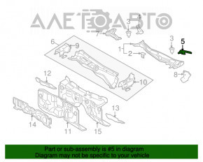 Уплотнитель решетки дворников левый Lexus GS300 GS350 GS430 GS450h 06-11