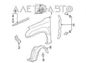 Подкрылок передний правый Lexus GX470 03-09