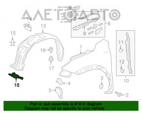 Брызговик подкрылка передний правый Lexus NX200t NX300 NX300h 15-21 OEM