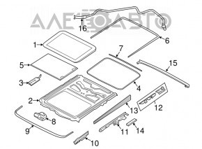 Perdeaua portbagajului BMW 5 F10 11-16 albă