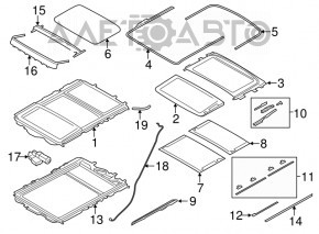 Стекло люка переднее BMW X3 F25 11-17