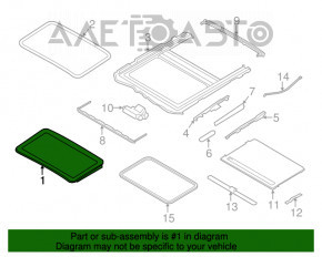 Geam asamblat BMW 3 F30 12-18, culoare bej.