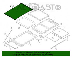 Шторка панорамы BMW X1 F48 16-22 бежевая OYSTER