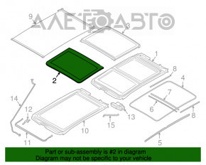 Стекло панорамы переднее BMW X1 F48 16-22