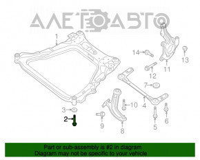 Șurub de fixare a suportului de suspensie față, 2 bucăți, Nissan Rogue 14-20, 182 mm.