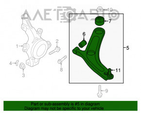 Maneta inferioară frontală stângă Kia Optima 11-15 din aluminiu