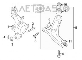 Maneta inferioară frontală stângă Kia Optima 11-15 din aluminiu