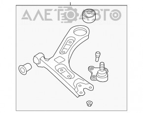 Maneta inferioară frontală stângă Hyundai Sonata 15-17, metal, silentios rupt.