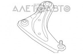Maneta inferioară frontală stângă Nissan Leaf 18- are silentblocul crăpat.