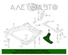 Maneta inferioară frontală stângă Nissan Rogue Sport 17-19 nouă originală OEM