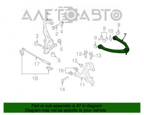 Maneta superioară față stânga Infiniti G25 G37 4d 08-14 RWD nou OEM original