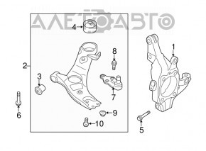 Rulmentul de direcție din față dreapta pentru Kia Sorento 10-15, nou, neoriginal, marca CTR.