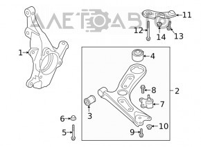 Rulmentul de direcție stânga Hyundai Kona 18-23 1.6, 2.0