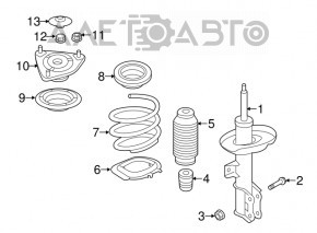 Опора амортизатора передняя левая Kia Forte 4d 14-18