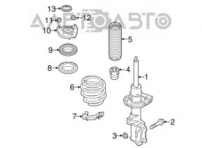 Suportul amortizorului din față dreapta Hyundai Tucson 16-18, nou, original OEM.