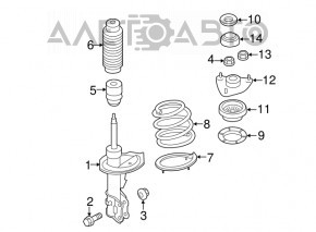 Suport amortizor față stânga Hyundai Sonata 11-15 nou OEM original