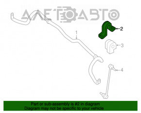 Suportul de fixare a stabilizatorului frontal dreapta Nissan Leaf 11-17