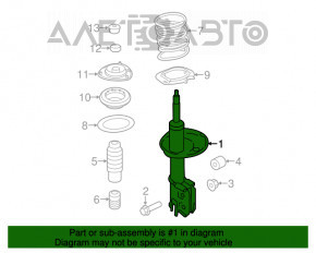 Amortizorul frontal stânga Hyundai Sonata 11-15 tip 2.