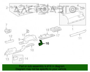 Capacul panoului frontal stânga superior Toyota Camry v50 12-14 SUA negru