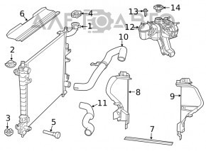 Дефлектор радиатора нижний Jeep Grand Cherokee WK2 16-22 3.6