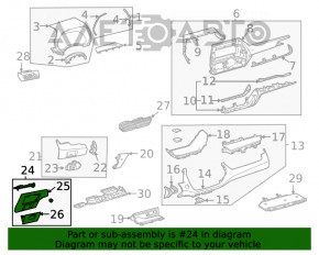 Husa genunchi sofer Toyota Highlander 20-22 neagra.