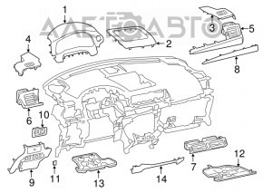 Накладка торпеды колени водителя левая Lexus CT200h 11-17