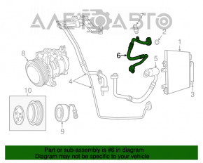 Tubul de aer condiționat condensator-compresor Jeep Compass 11-16 primul 2.0