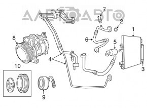 Tubul de aer condiționat condensator-compresor Jeep Compass 11-16 primul 2.0