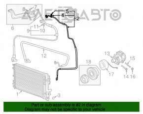 Tubul de aer condiționat al încălzitorului-condensatorului secundar Dodge Challenger 09-14 3.6