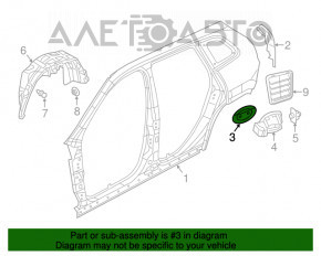 Лючок бензобака с корпусом Jeep Cherokee KL 19-21 в сборе